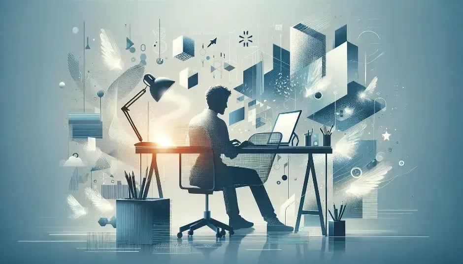 creative copywriter in a modern, text-free environment. The visual should depict a profession_940x537